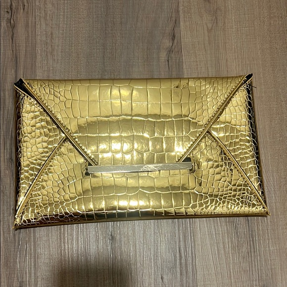 Black Long Sleeve Top and Pants with Gold Clutch - Picture 9 of 10